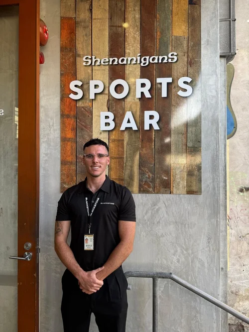 Blackstone Group security officer on site at a licensed venue